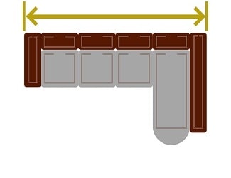 Обозначение длины углового дивана