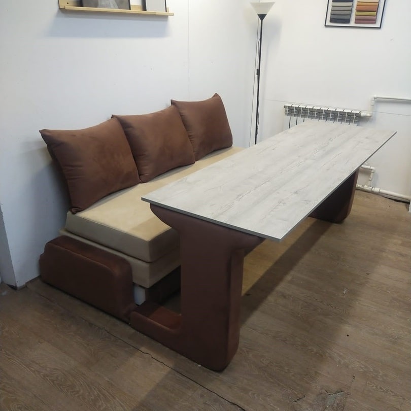 Фото дивана-трансформер Смарт 3 диван стол кровать в комбинированной обивке Диван-трансформер Смарт 3 диван стол кровать в комбинированной обивке