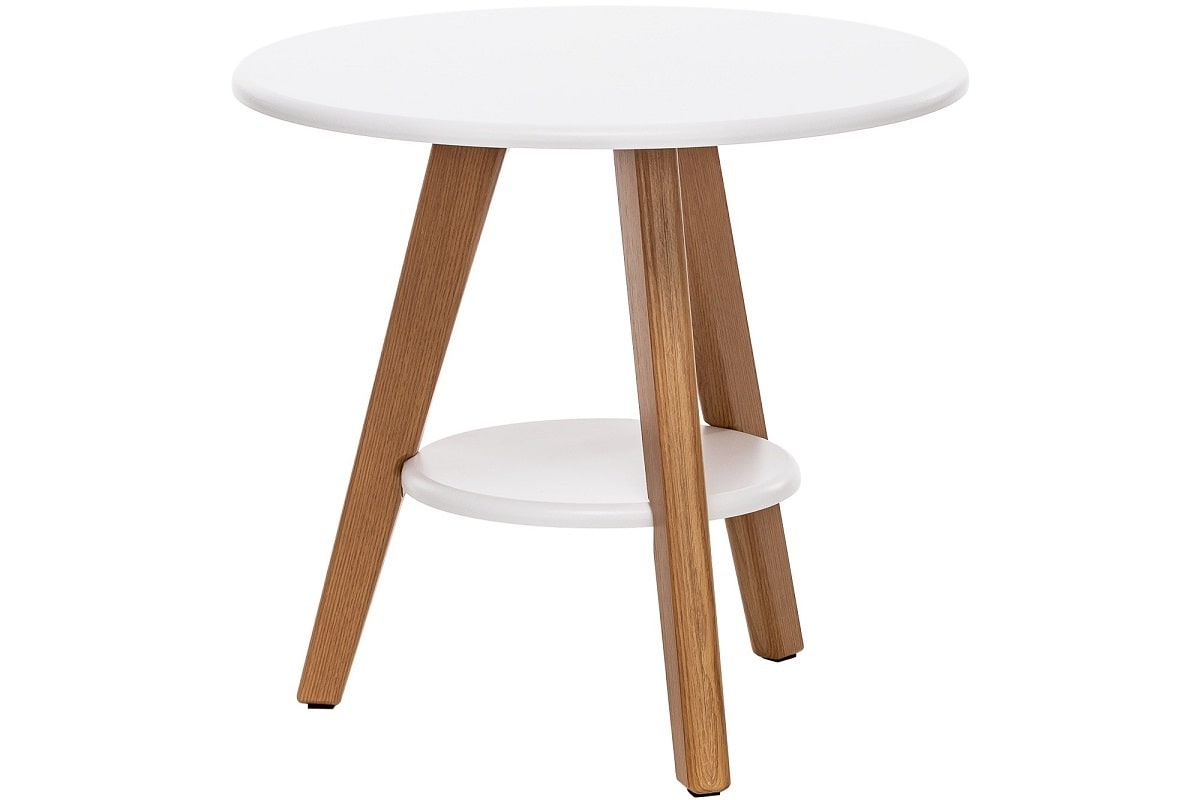 Круглый журнальный столик Hog на трёх ножках и подстольем