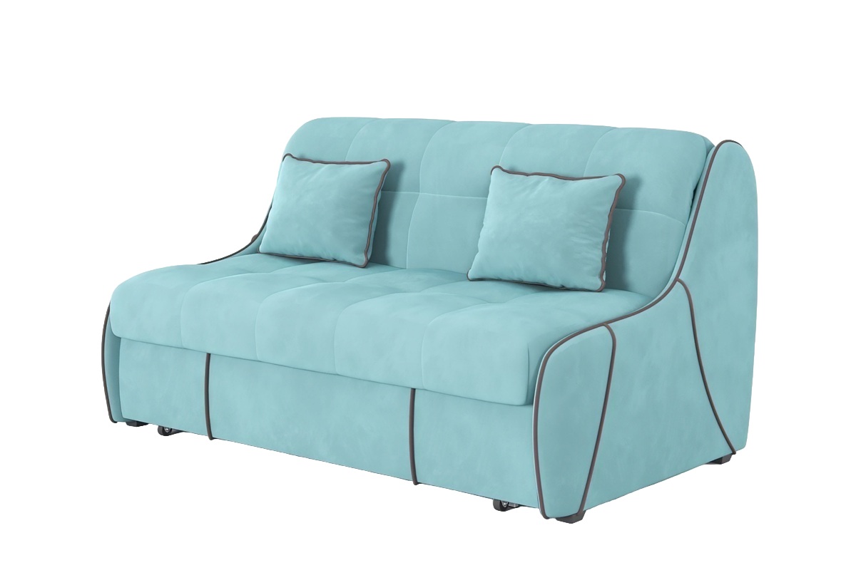 Голубой диван кровать Рио без подлокотников