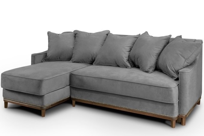 Угловой диван с механизмом еврокнижка и оттоманкой Новалис