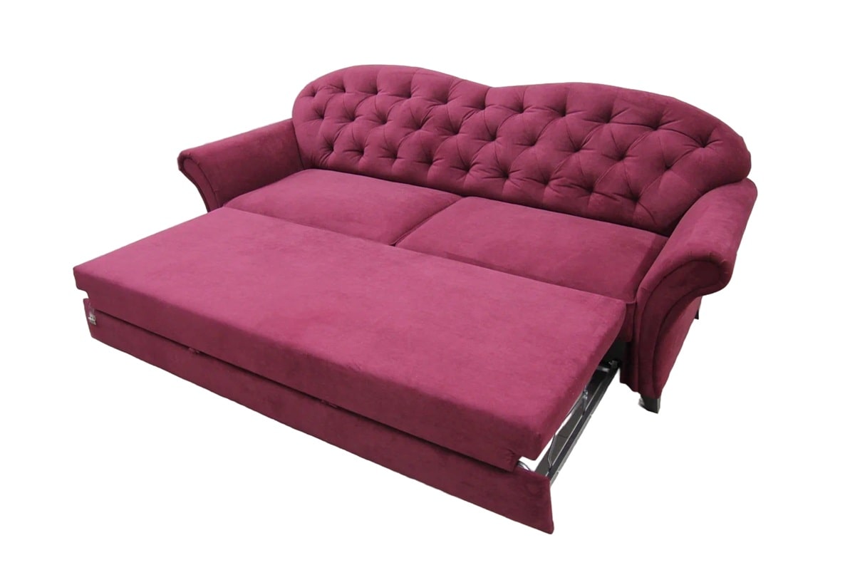 Спальное место дивана кровати Бристоль Классик а бордовом велюре Тедди 646
