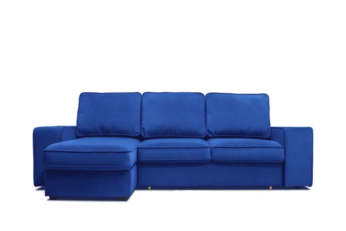 Синий угловой диван Монако с оттоманкой купить по цене 77 500 руб. сдоставкой — интернет-магазин RestMebel.ru