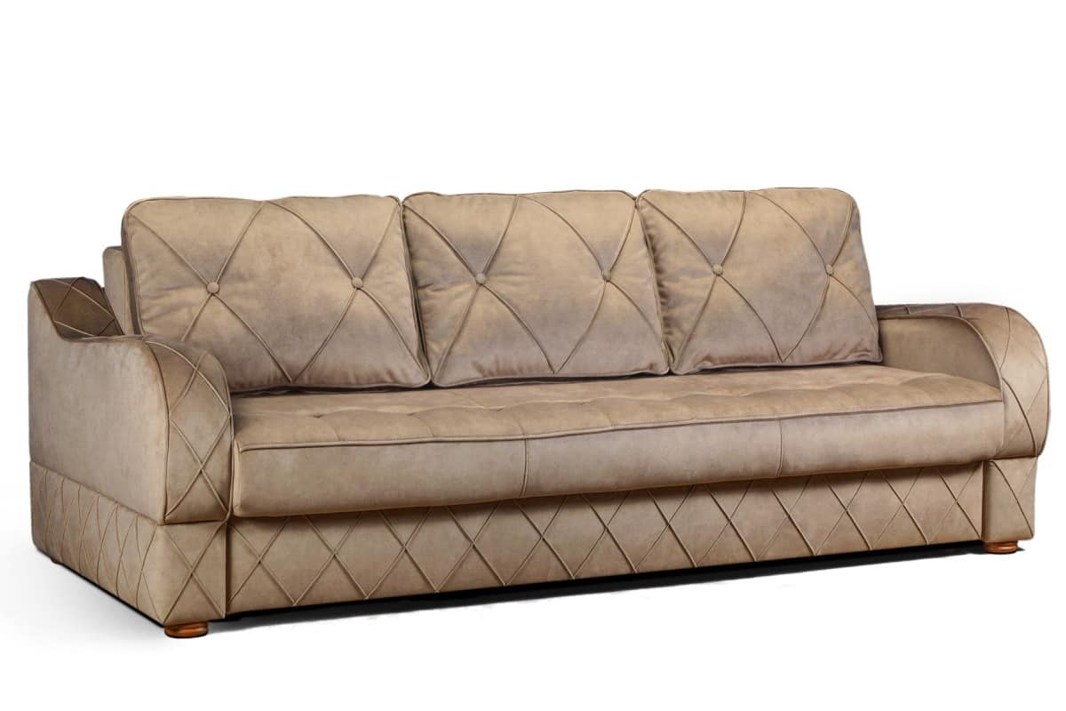 Диван еврокнижка Сиена в бежевом велюре