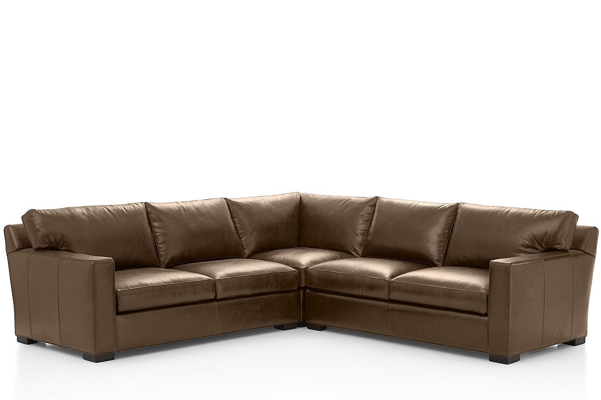 Большой угловой диван Непал в коже с двойной кресельной секцией
