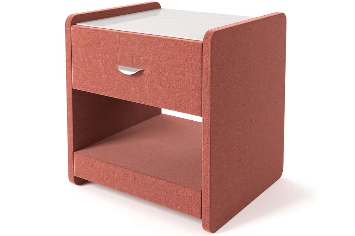 Тумбочка прикроватная Сонум Люкс 1 Со стеклом на столешнице