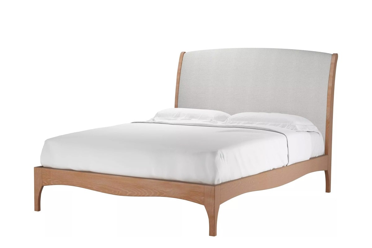 Двуспальная деревянная кровать Ламия с мягким изголовьем — купить в Restmebel.ru