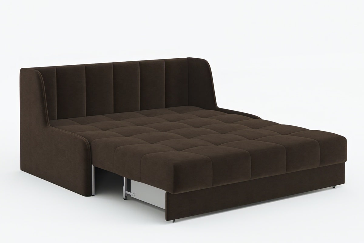 Коричневый диван аккордеон Барон 2 — фото спального места