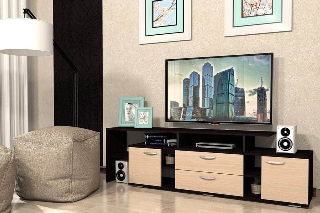 Тумба под телевизор с ящиками Лада 4 декор венге