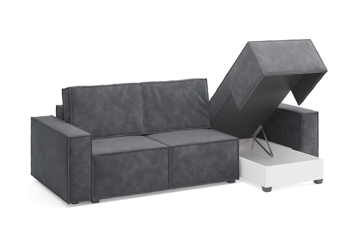 Фото ящика для белья в оттоманке углового дивана Лофт