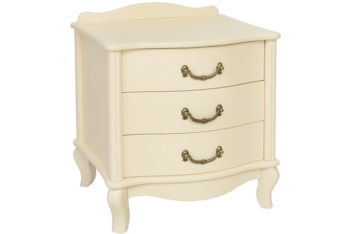 Бежевая прикроватная тумба Джульетта 3 с тремя ящиками для спальни