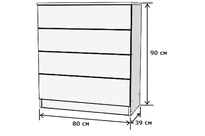 Размеры комода Купертино