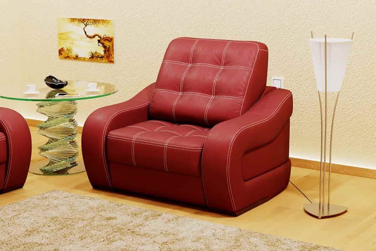 Мягкое красное кожаное кресло для дома Элара
