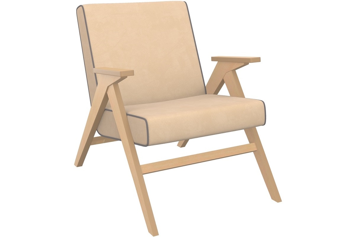 Фото белого кресла для отдыха Вест с подлокотниками