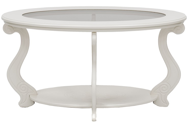 Журнальный стол со стеклом Виват Вайт