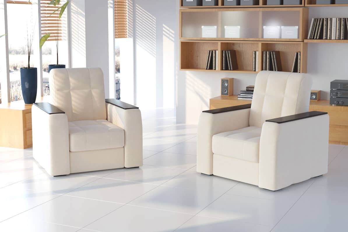 2 кресла для дома Регин в белом цвете в интерьере