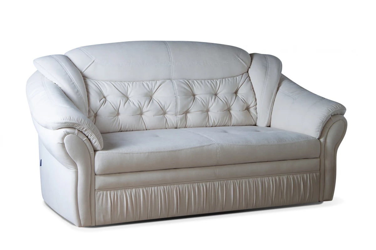 Классический диван-кровать Ришелье в белом велюре