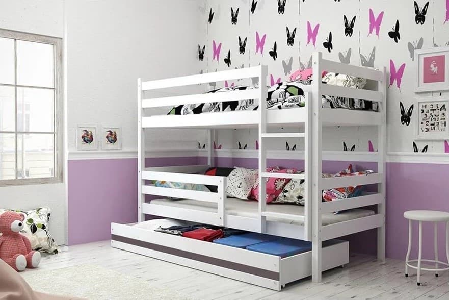 Белая двухъярусная кровать Юниор для детей и подростков