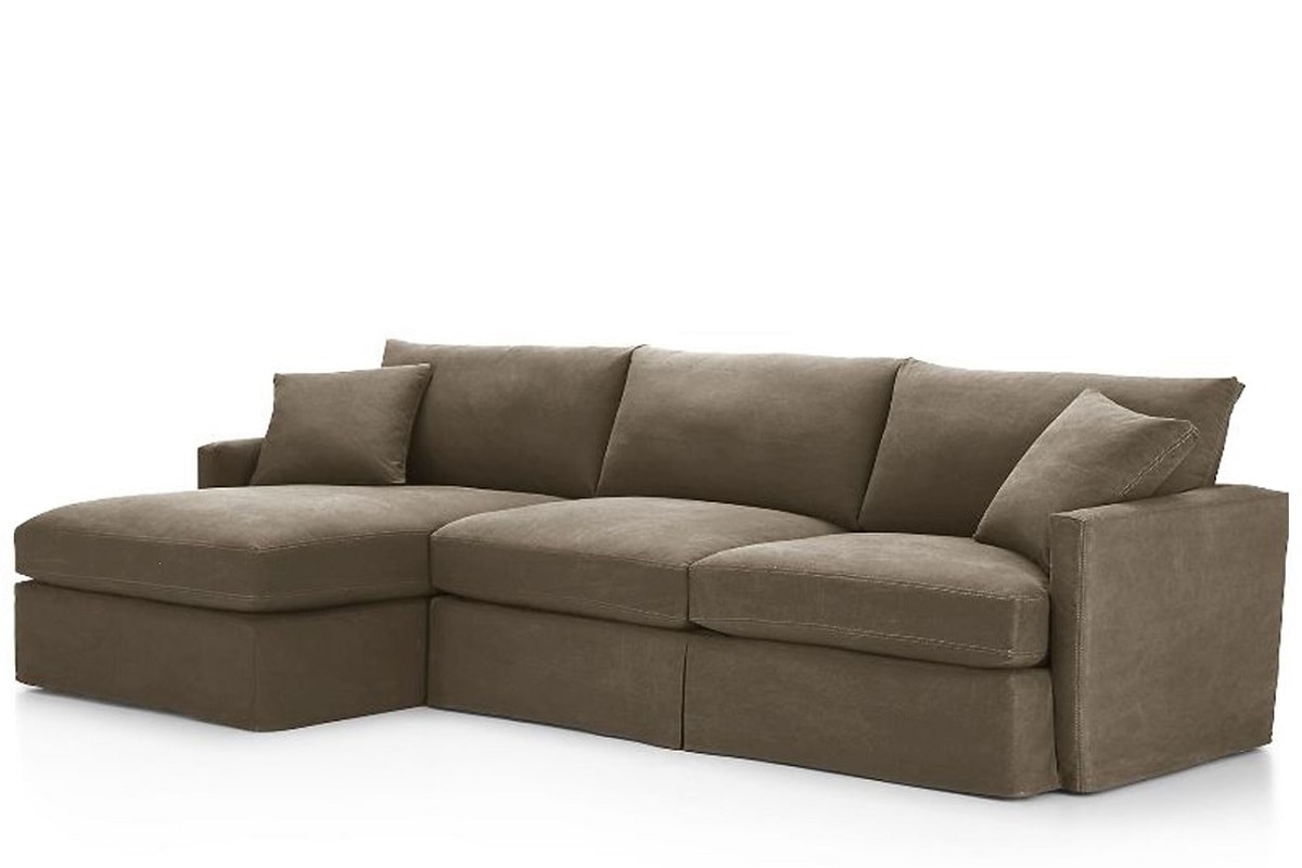 Фото коричневого углового дивана еврокнижка Марсия с оттоманкой