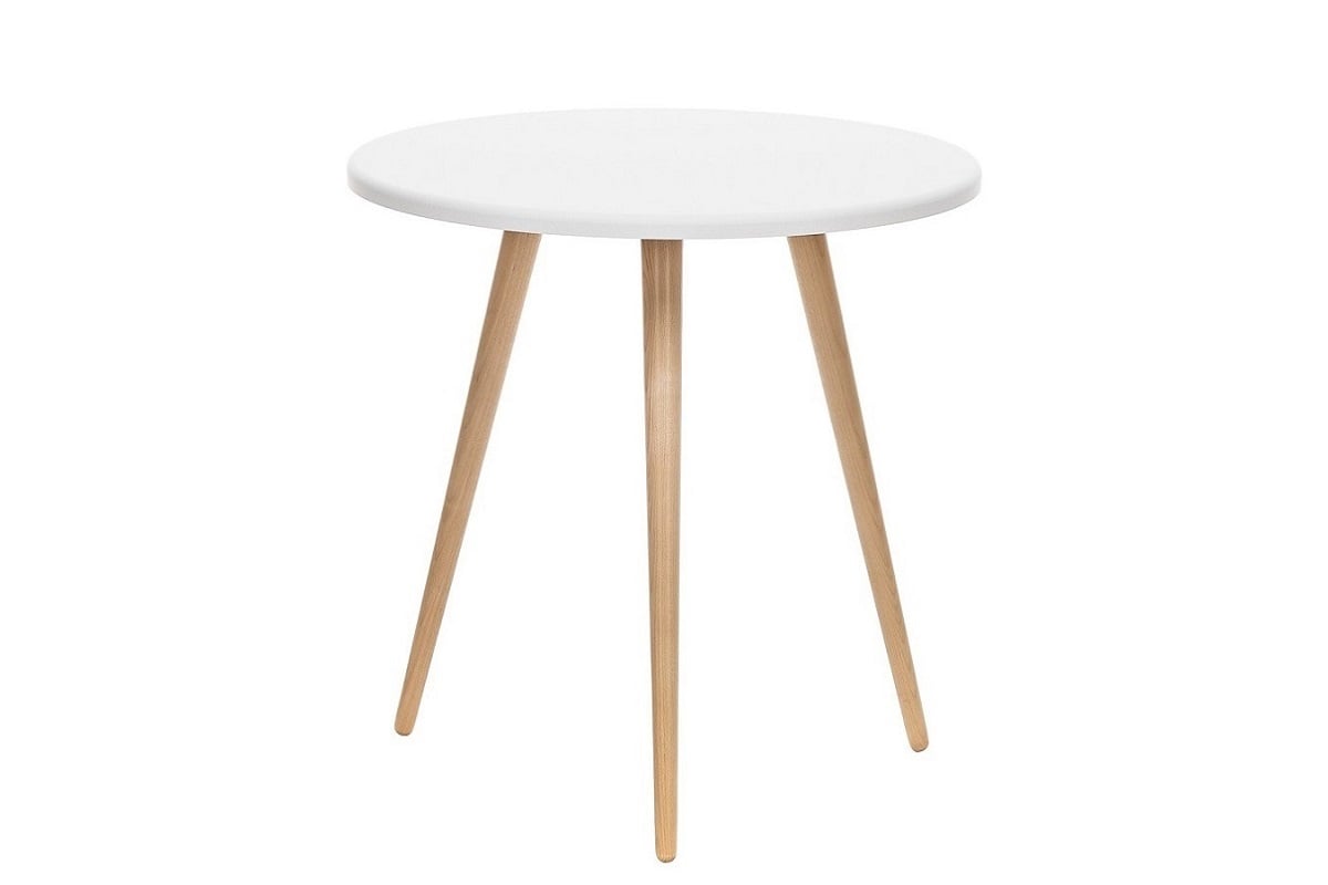 Журнальный столик Бекс на трёх деревянных ножках с круглой столешницей