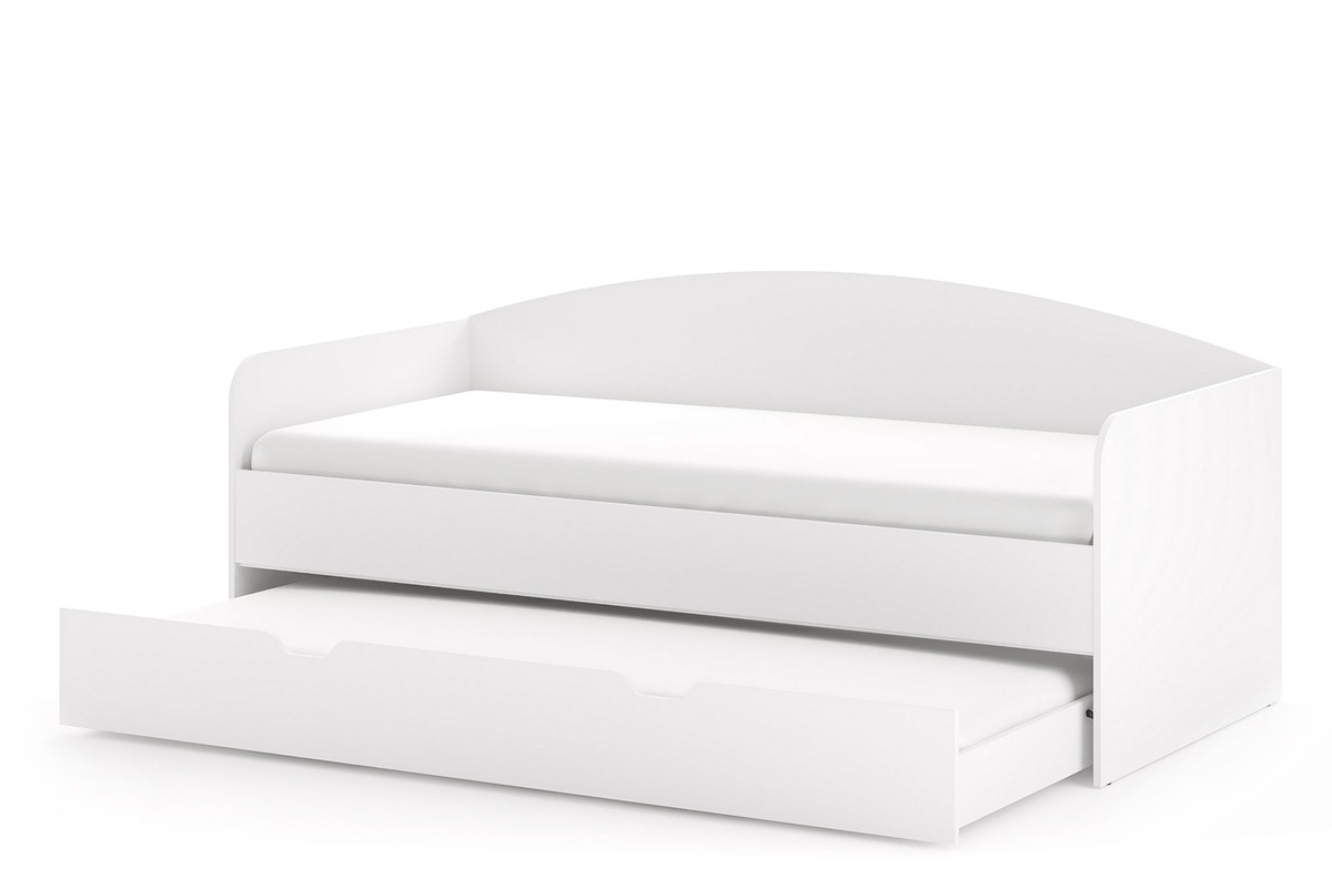Белая детская кровать Мартин с дополнительной кроватью и матрасами