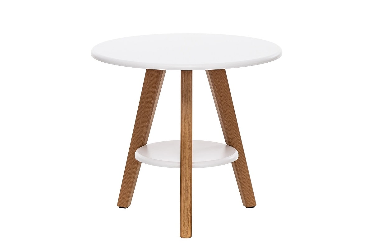 Журнальный столик Хог с круглой столешницей и подстольем на трёх ножках