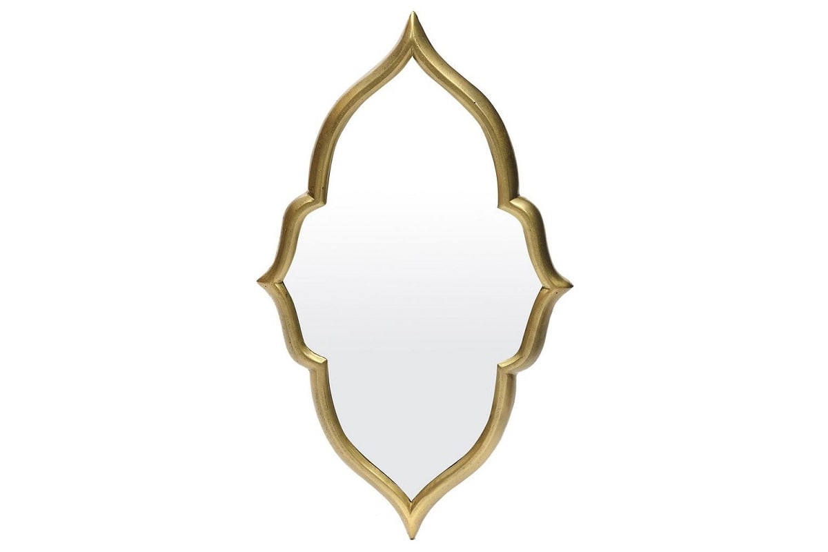 Большое настенное фигурное зеркало Secret De Maison Morocain 5112 в металлической раме цвета античная медь