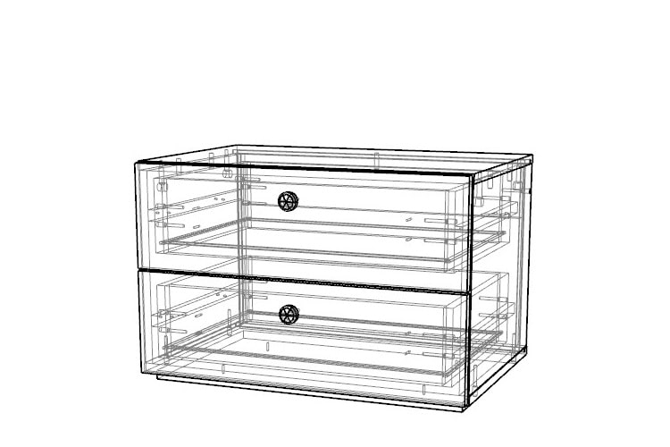 Схема внутреннего устройства прикроватной тумбы Лотта в стандартном исполнении