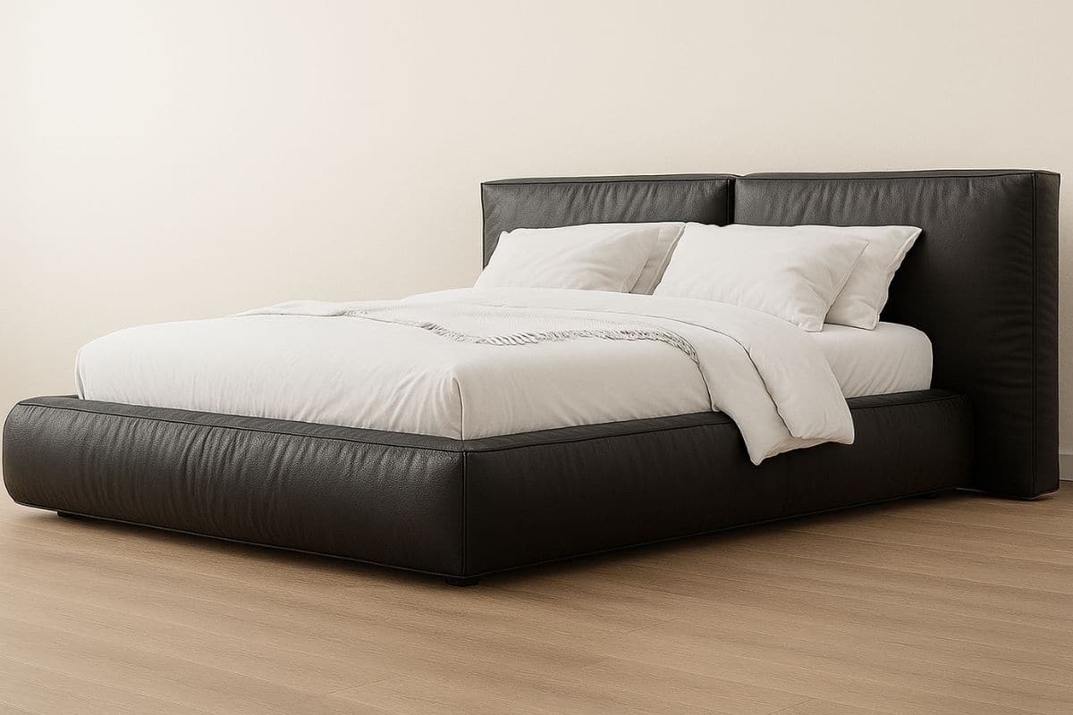 Кожаная двуспальная кровать Латона 3 Лофт  — купить в Москве с доставкой по России