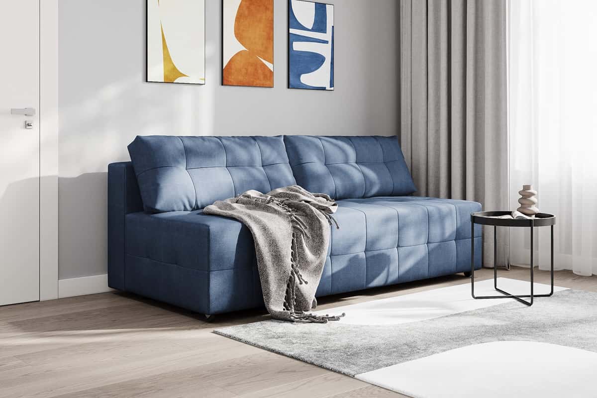 Недорогой раскладной диван без подлокотников Сити — фото в интерьере гостиной