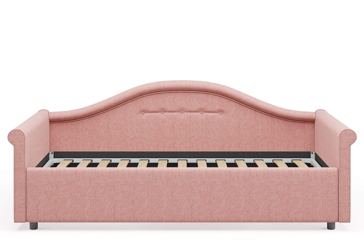 Волнообразная спинка с пиковкой и ортопедическое основание с подъёмным механизмом детской кровати Мария