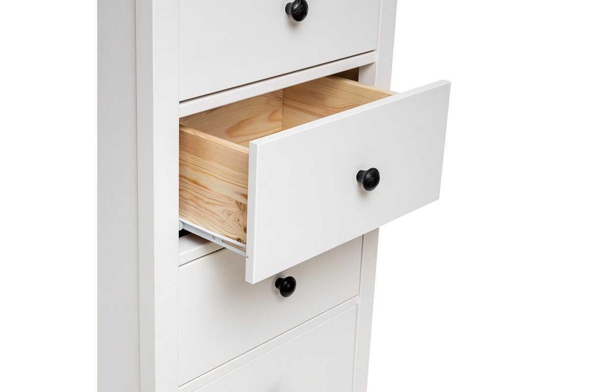 Выдвижной ящик с чёрной ручкой-пуговицей комода Мира Вайт 5