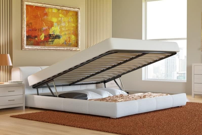 Подъемный механизм Конго-Лифт и бельевой ящик двуспальной кровати Митра 180