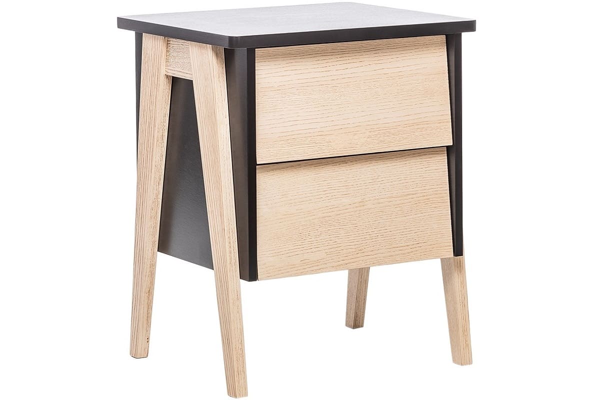 Прикроватная тумба Scandi с 2 ящиками в дизайне дуб - венге