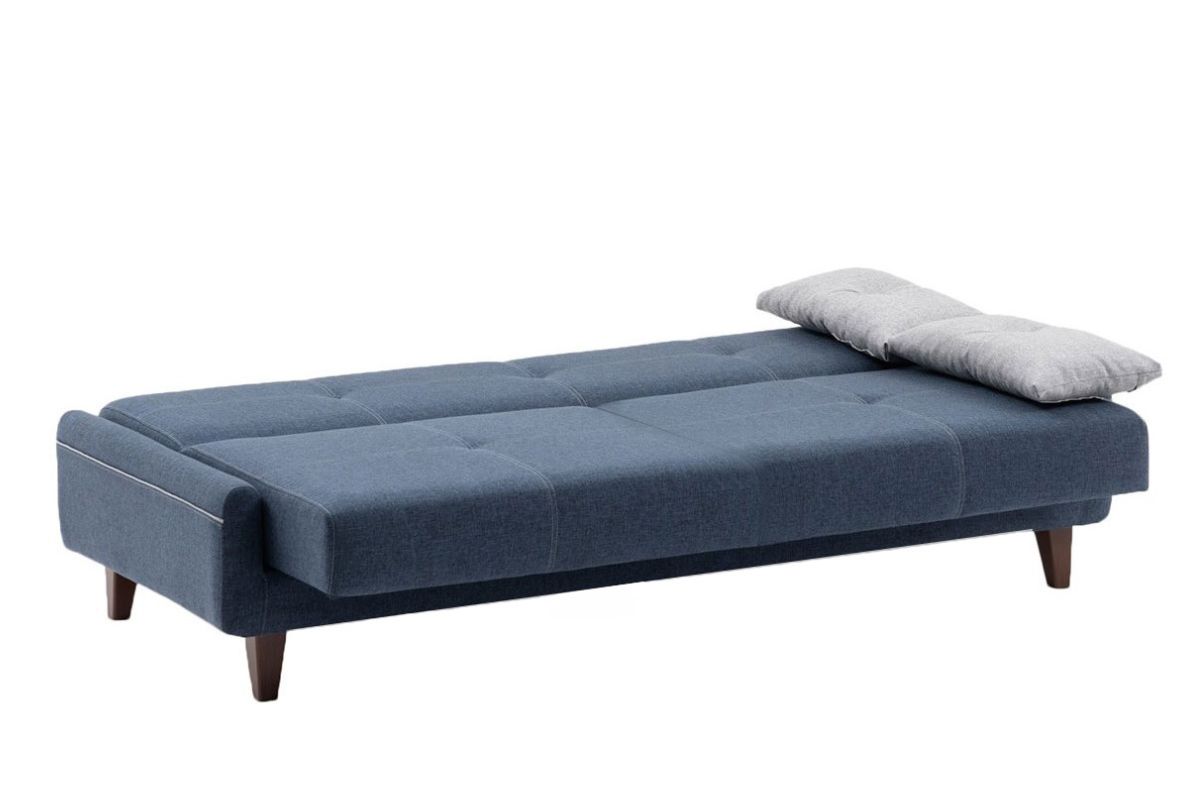 Диван Юджин со спальным местом в синем велюре