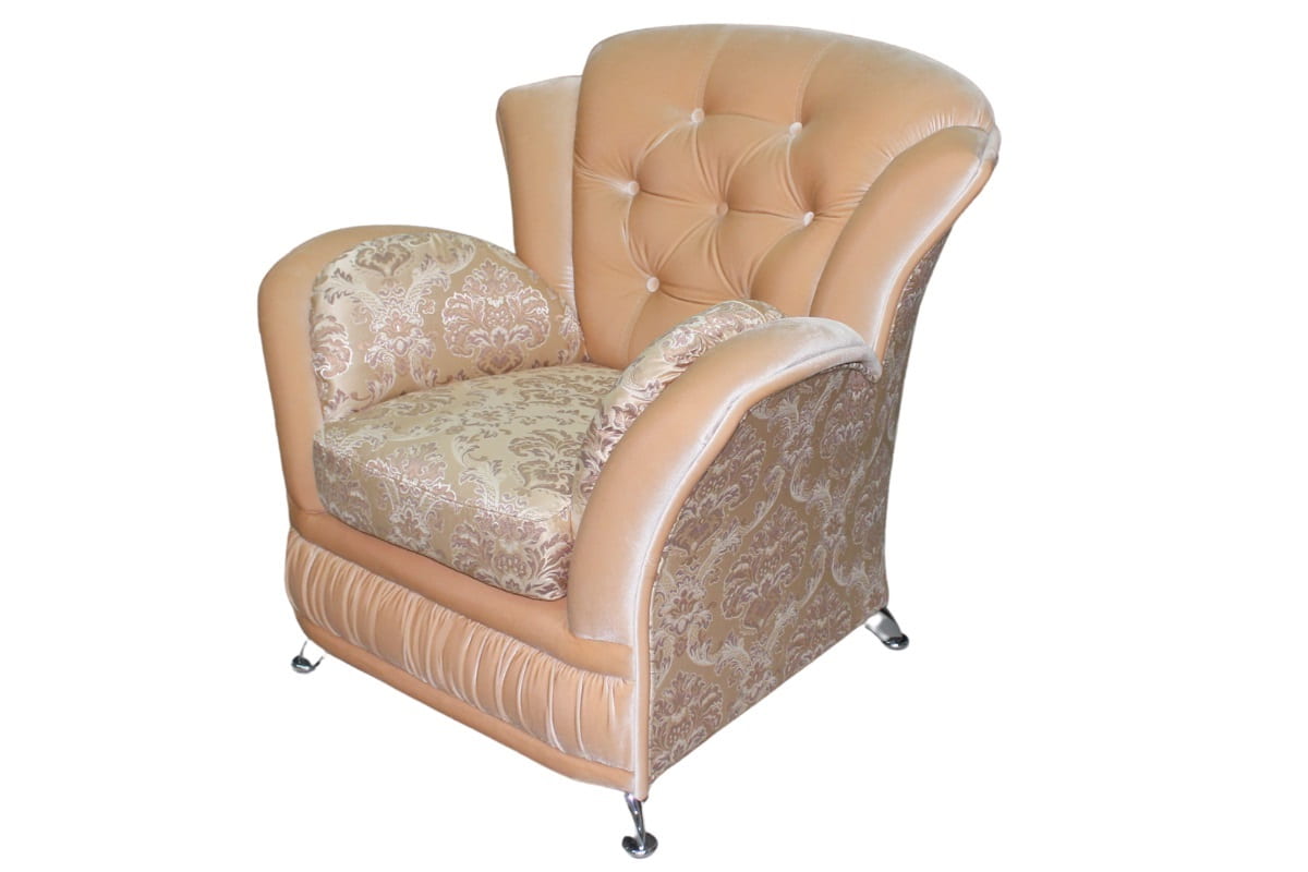 Кресло для отдыха Лера с фигурной спинкой и мягкими подлокотниками