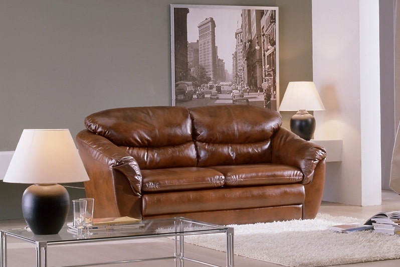 Двухместный кожаный диван Диона купить по цене 71 200 руб. с доставкой —интернет-магазин RestMebel.ru