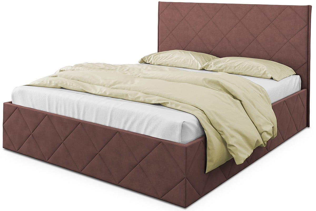 Декоративная утяжка на спинках и боковинах двуспальной кровати Фельден