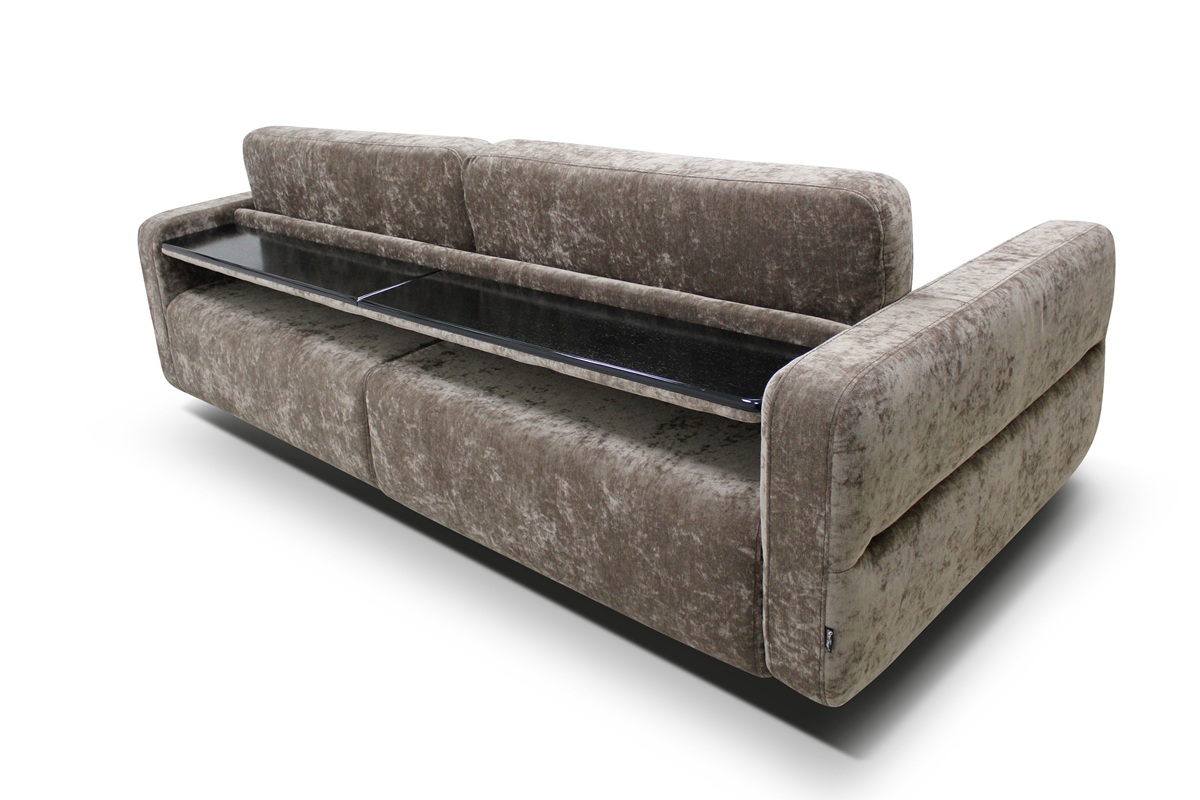 Спинка с встроенной полкой углового дивана Марко с большой оттоманкой