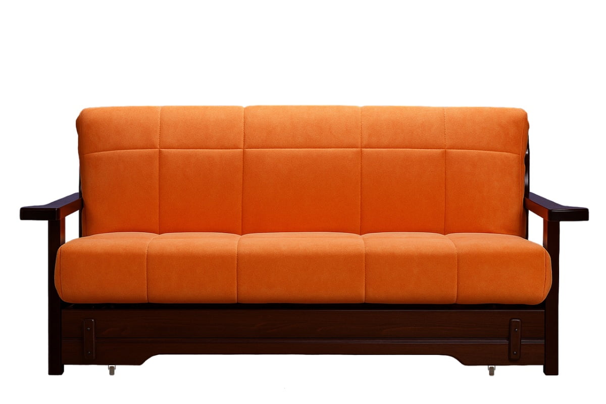 Диван аккордеон Брест с ящиком и деревянными подлокотниками — купить в Москве с доставкой по России