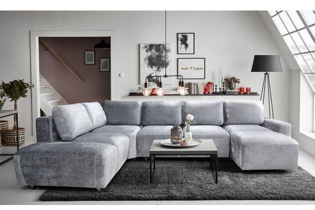 П-образный диван Бостон в интерьере гостиной