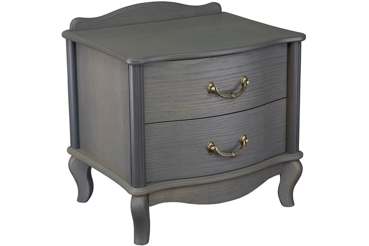 Серая прикроватная тумба с двумя ящиками Джульетта 2