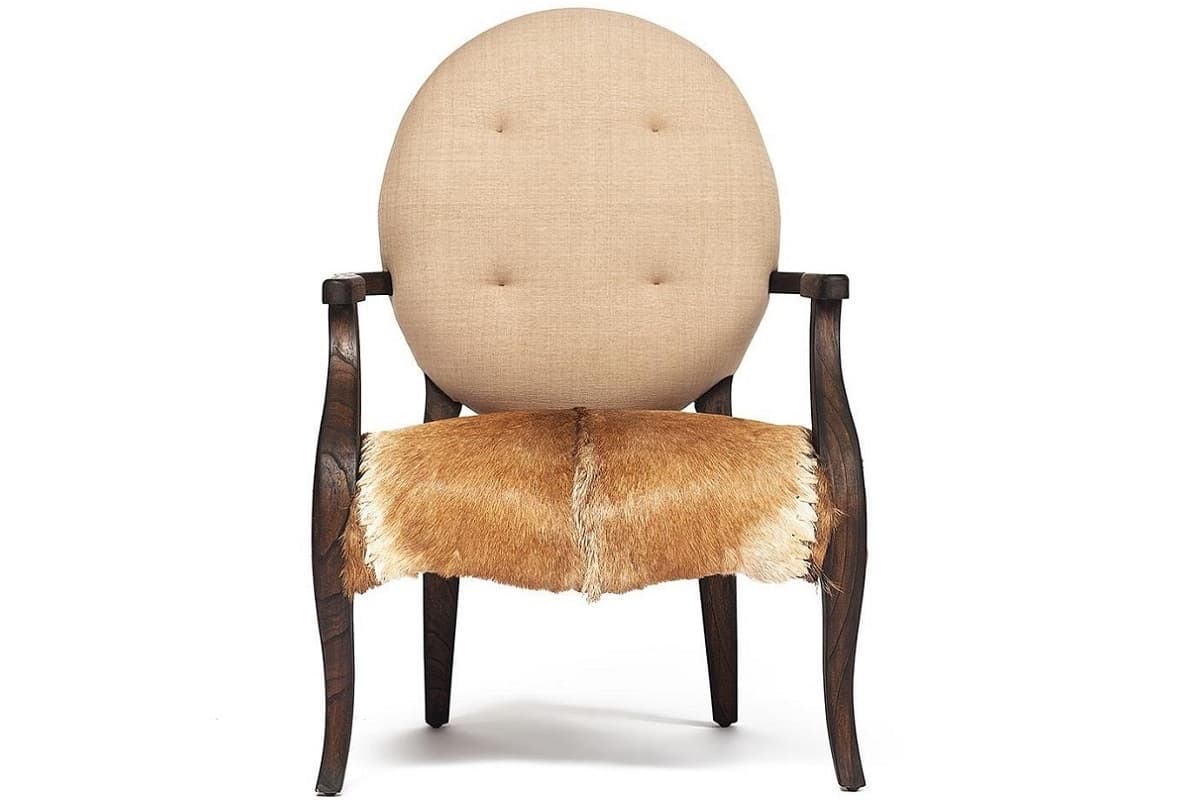 Кресло для отдыха Вирджин с круглой спинкой и кожаным сидением