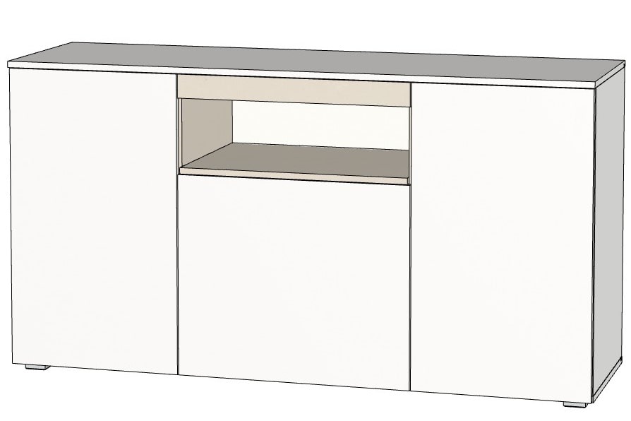Рисунок комода Варда 3 с закрытыми полками и нишей