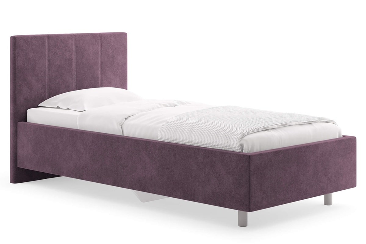 Кровать Прато для подростка девочки с матрасом в сиреневом велюре