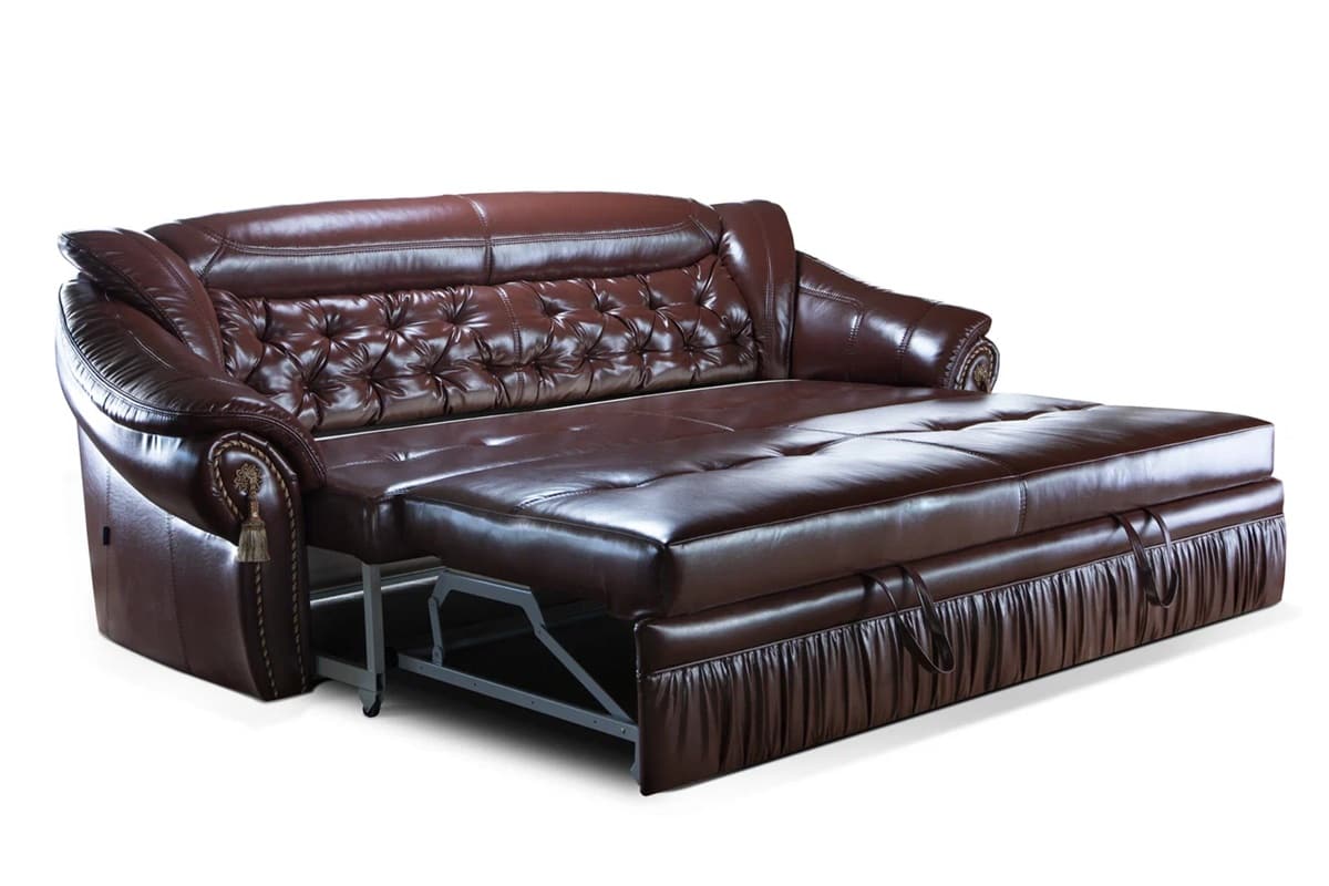 Кожаный диван кровать Ришелье, фото спального места