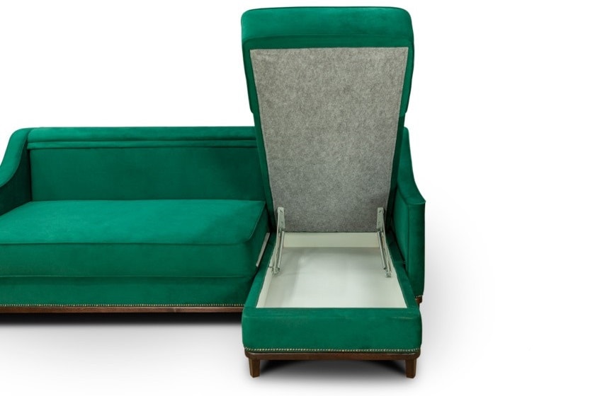 Фото ящика для белья в оттоманке углового дивана Новалис