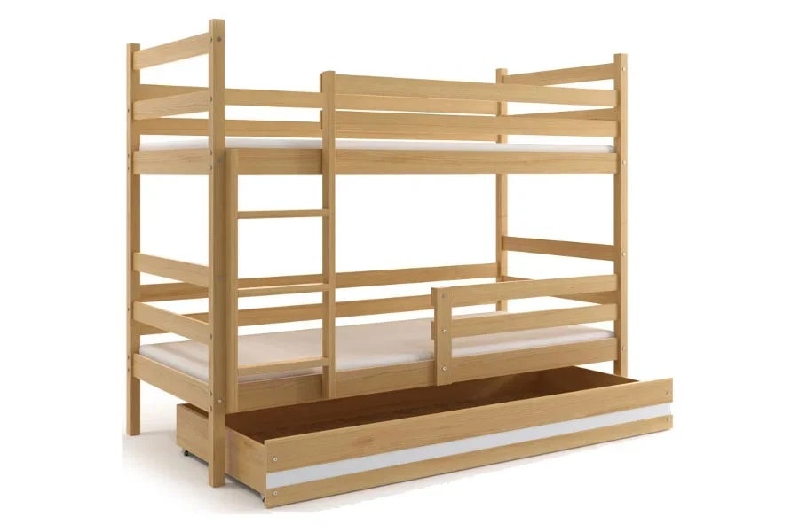 Фото двухъярусной детской кровати Юниор с большим ящиком для вещей