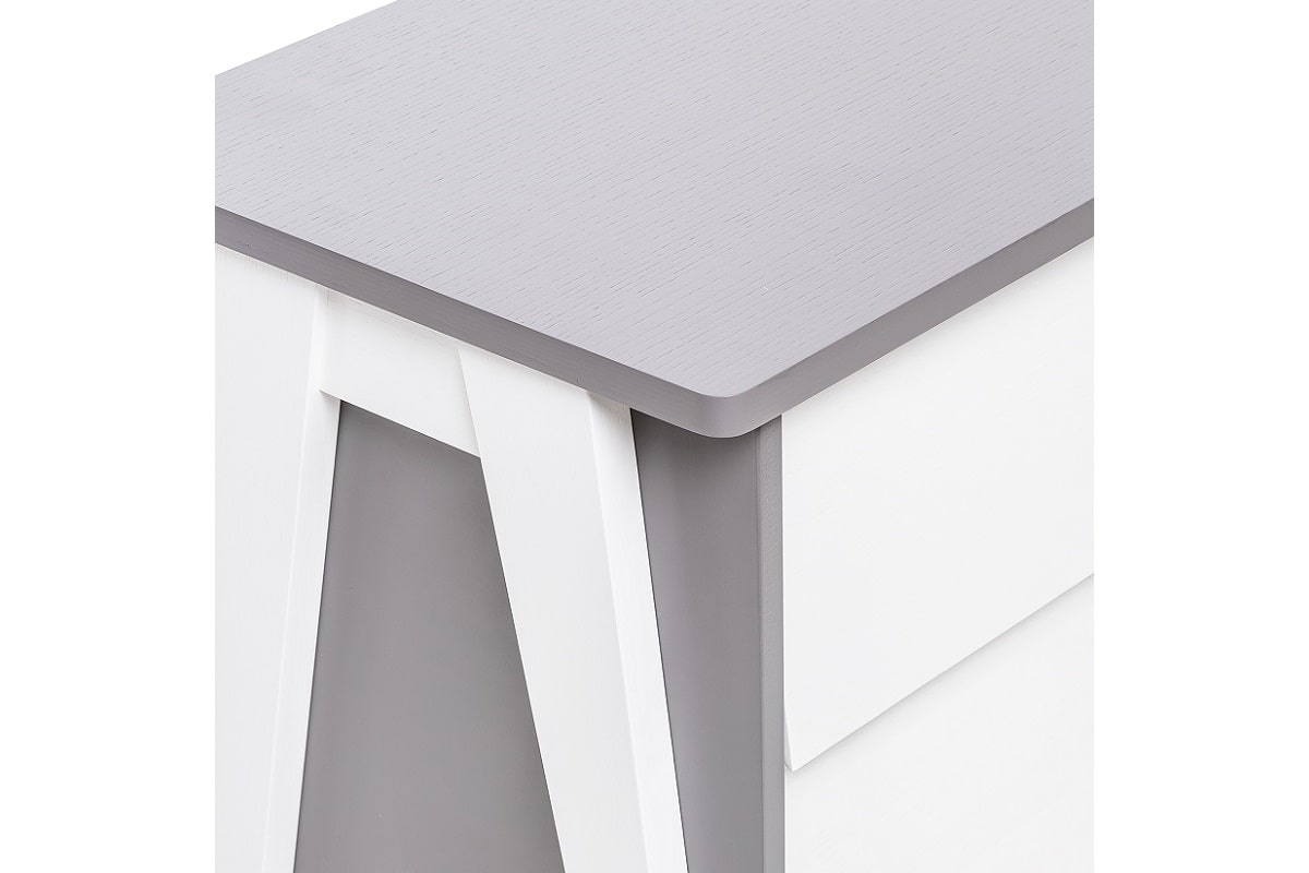 Дизайн столешницы прикроватной тумбы с 2 ящиками Сканди молодой дуб - серый ясень