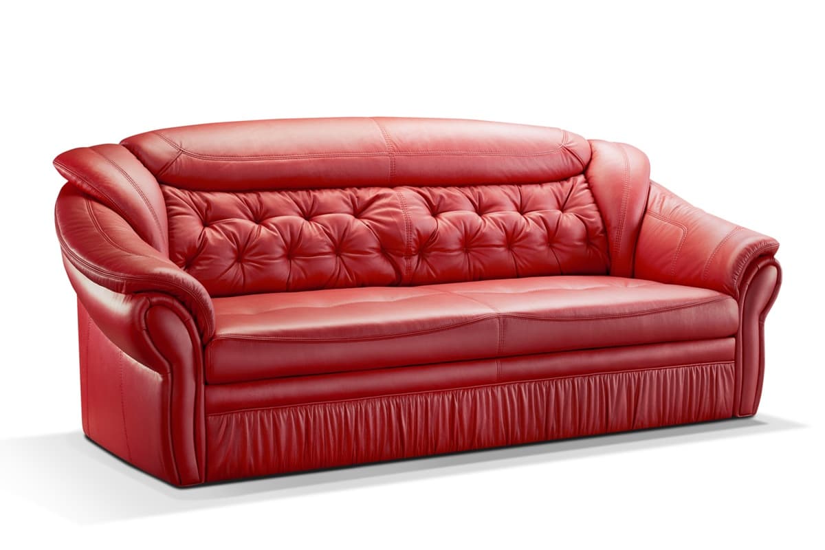 Красный кожаный диван Ришелье 2